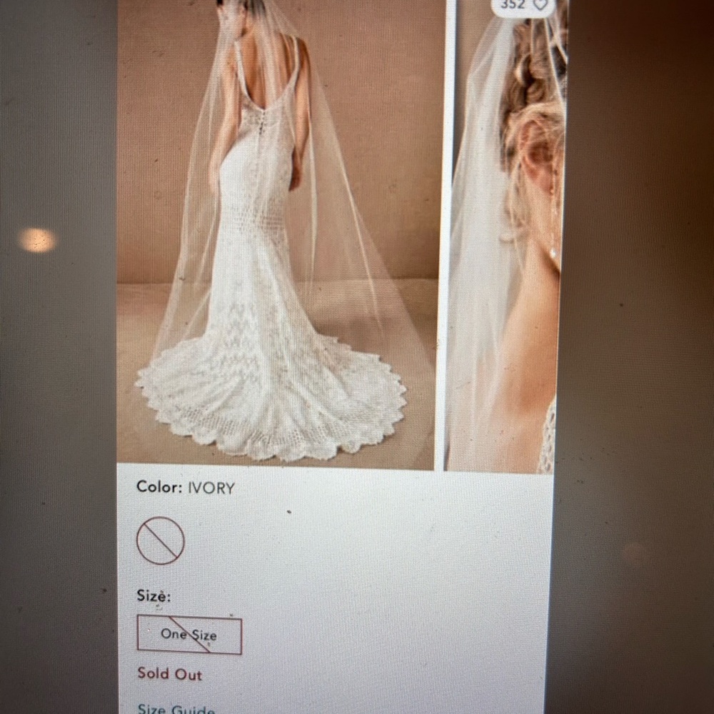 Anthropologie Ivory Bridal Veil